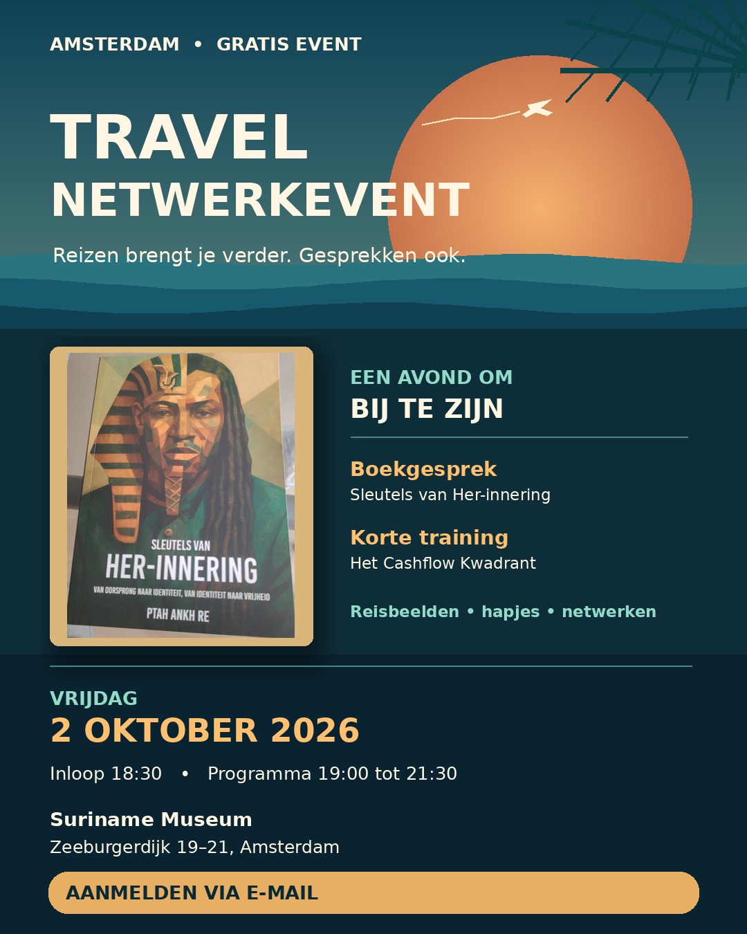 Flyer Travel Netwerkevent Amsterdam, vrijdag 2 oktober 2026